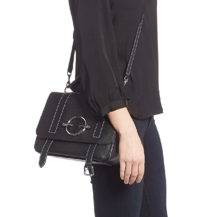 Shop Jw Anderson Disc Leather Top Handle Satchel - Black