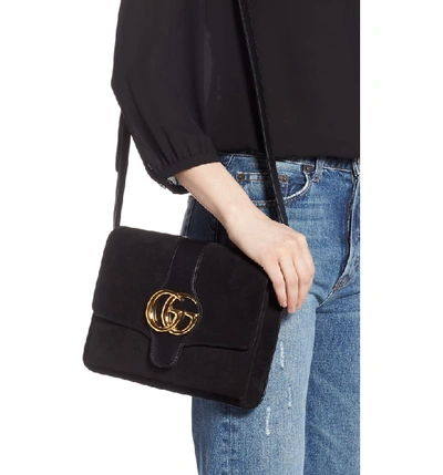 Shop Gucci Medium Leather Shoulder Bag In Nero