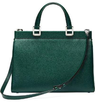 Shop Gucci Medium Zumi Leather Satchel - Green In Vintage Green