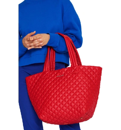 Shop Mz Wallace Medium Metro Quilted Nylon Tote In Apple