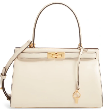 Shop Tory Burch Small Lee Radziwill Leather Bag - Ivory In New Cream