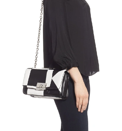 Shop Calvin Klein 205w39nyc Calvin Klein Large Quilted Leather Shoulder Bag - Black In Black/ White