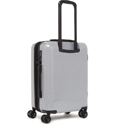Shop Calpak Medora Glitter 20-inch Hard Side Spinner Carry-on Suitcase - Metallic In Silver Stardust
