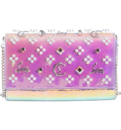 Shop Christian Louboutin Paloma Loubisky Studded Leather Clutch In Multi Ab