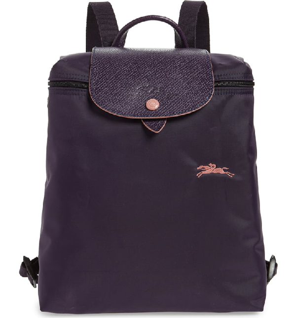 longchamp le pliage backpack bilberry