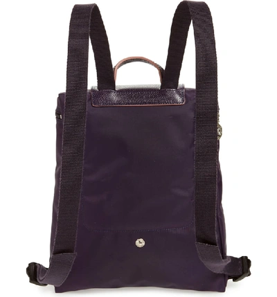 Shop Longchamp Le Pliage Club Backpack - Purple In Bilberry