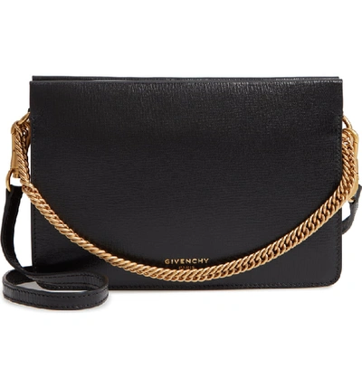 Shop Givenchy Cross 3 Leather & Suede Crossbody Bag - Black In Black/ Chestnut