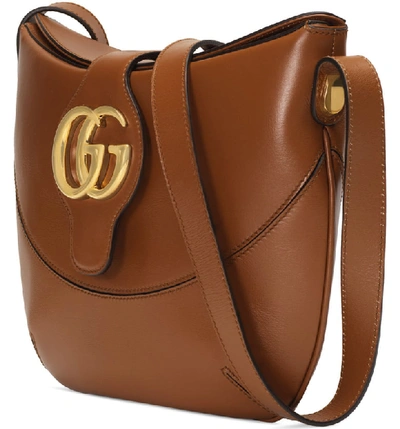 Shop Gucci Medium Arli Leather Shoulder Bag - Brown In Nocciola