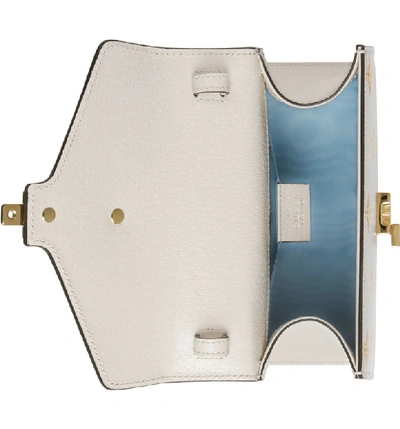 Shop Gucci Small Top Handle Leather Shoulder Bag In Mystic White/ Oro/ Blue/ Red