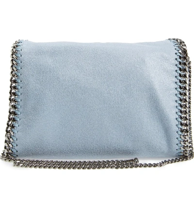 Shop Stella Mccartney 'mini Falabella - Shaggy Deer' Faux Leather Tote - Blue In Duckblue With Silver