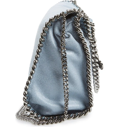 Shop Stella Mccartney 'mini Falabella - Shaggy Deer' Faux Leather Tote - Blue In Duckblue With Silver