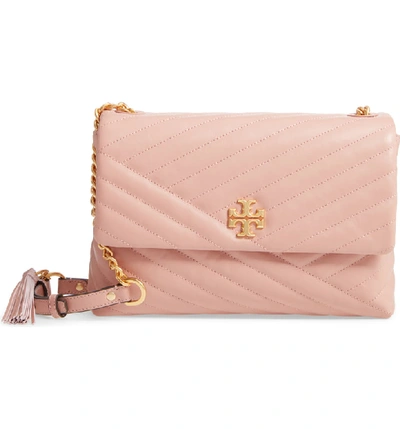 Shop Tory Burch Kira Chevron Quilted Leather Shoulder Bag - Pink In Pink Moon