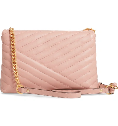 Shop Tory Burch Kira Chevron Quilted Leather Shoulder Bag - Pink In Pink Moon