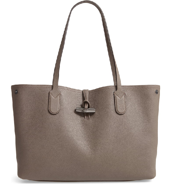 longchamp roseau leather shoulder tote