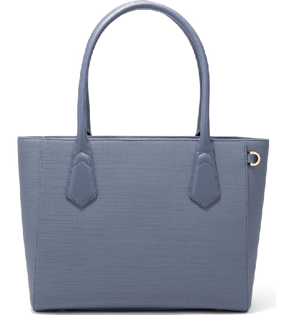 Dagne Dover Signature Classic Coated Canvas Tote Blue In Ash Blue