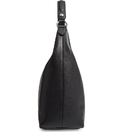 Shop Longchamp Le Foulonne Leather Hobo In Black