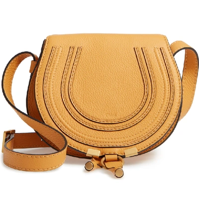 Shop Chloé 'mini Marcie' Leather Crossbody Bag In Burning Camel