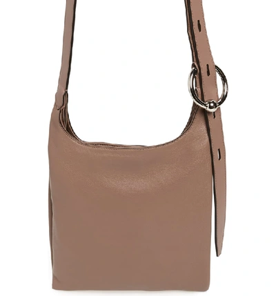 Shop Rebecca Minkoff Small Karlie Leather Feed Bag - Brown In Mink