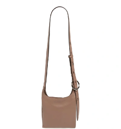 Shop Rebecca Minkoff Small Karlie Leather Feed Bag - Brown In Mink