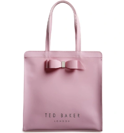 Shop Ted Baker Large Almacon Bow Detail Icon Tote - Purple In Light Purple