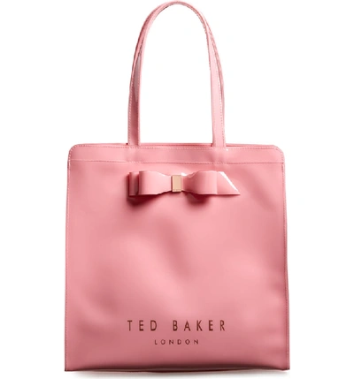 Shop Ted Baker Large Almacon Bow Detail Icon Tote - Pink