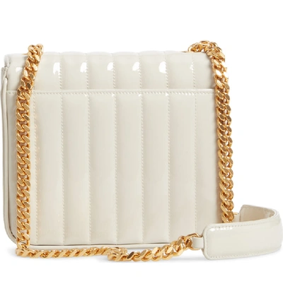 Shop Saint Laurent Medium Vicky Patent Leather Crossbody Bag In Crema Soft
