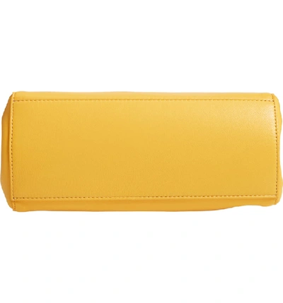 Shop Mansur Gavriel Mini Lambskin Leather Drawstring Bag - Yellow In Sun/ Rosa