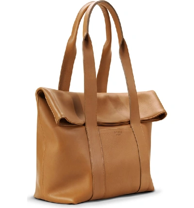 Shop Shinola Cass Leather Tote In Cognac