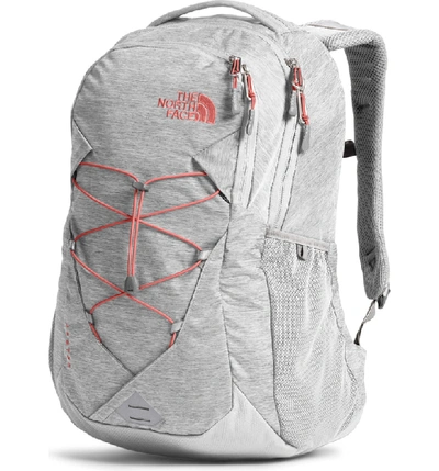 Grey and coral north face on sale backpack