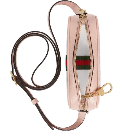 Shop Gucci Ophidia Transparent Convertible Bag In Pink/ Perfect Pink/ Vert Red