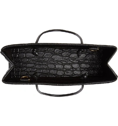 Shop Medea Prima Hanna Croc Embossed Leather Bag In Black