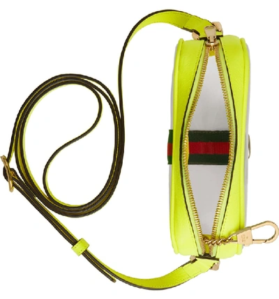Shop Gucci Ophidia Transparent Convertible Bag - Yellow In Lime Fluorescent/ Yellow