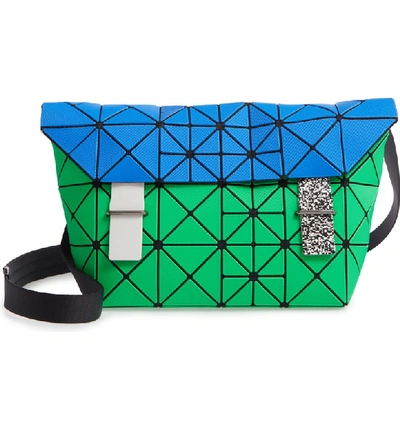 Shop Bao Bao Issey Miyake Pixel Messenger Bag In Blue/ Green