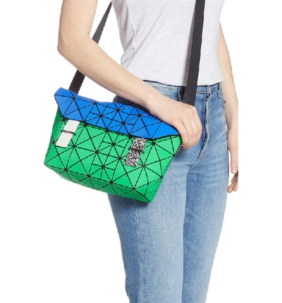 Shop Bao Bao Issey Miyake Pixel Messenger Bag In Blue/ Green