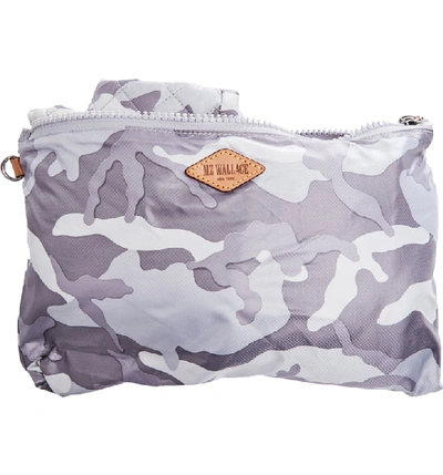 Shop Mz Wallace Medium Metro Quilted Nylon Tote In Light Grey Camo