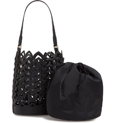 Shop Kate Spade Medium Dorie Leather Bucket Bag - Black