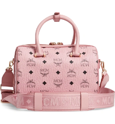 Shop Mcm Essential Boston Bag - Pink In Soft Pink