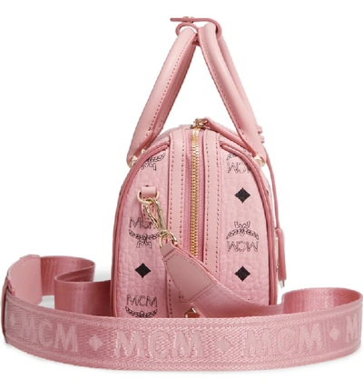Shop Mcm Essential Boston Bag - Pink In Soft Pink