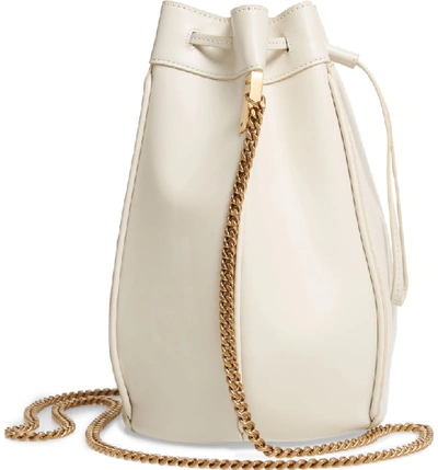 Shop Saint Laurent Small Talitha Leather Bucket Bag In Cremasoft