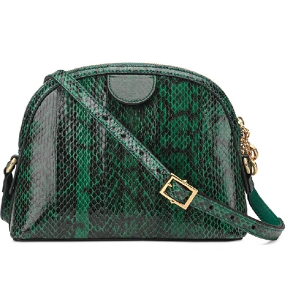 Shop Gucci Small Ophidia Genuine Snakeskin Dome Satchel - Green In Emerald