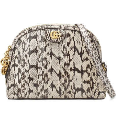 Shop Gucci Smallgenuine Snakeskin Dome Satchel In Roccia