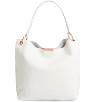 Shop Ted Baker Candiee Bow Leather Hobo - White