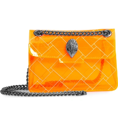 Shop Kurt Geiger Rainbow Shop Mini Kensington Transparent Shoulder Bag In Orange