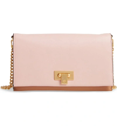 Shop Tory Burch Carmen Leather Clutch - Pink In Mineral Pink/ Pink Moon