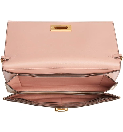 Shop Tory Burch Carmen Leather Clutch - Pink In Mineral Pink/ Pink Moon