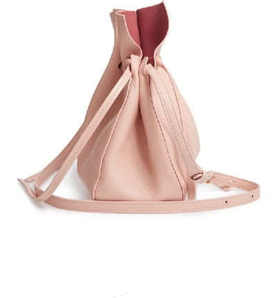 Shop Mansur Gavriel Lambskin Leather Drawstring Bag - Pink In Rosa/ Blush