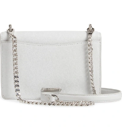 Shop Rebecca Minkoff Jean Leather Crossbody Bag - Grey In Ice Grey