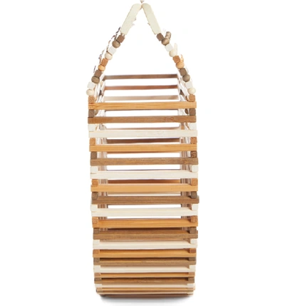 Shop Cult Gaia Small Ark Bamboo Handbag - Brown In Ash Multi