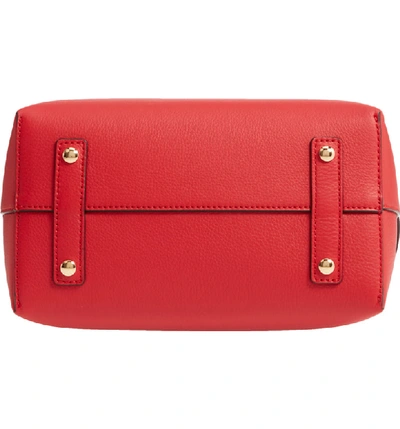 Shop Burberry Small Belt Triple Stud Leather Satchel In Bright Military Red