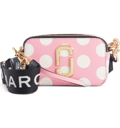 Shop Marc Jacobs Dot Snapshot Leather Crossbody Bag - Pink In Primrose Multi
